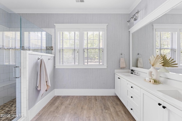 bedroom with recessed lighting, light colored carpet, and crown molding