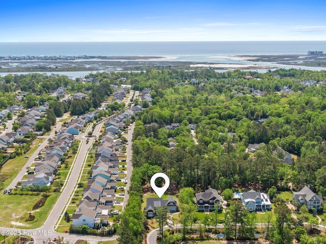 bird's eye view featuring a view of trees