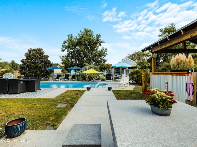 433 Dion Dr, Hubert, NC 28539 - pool featuring a patio, a gazebo, and a yard