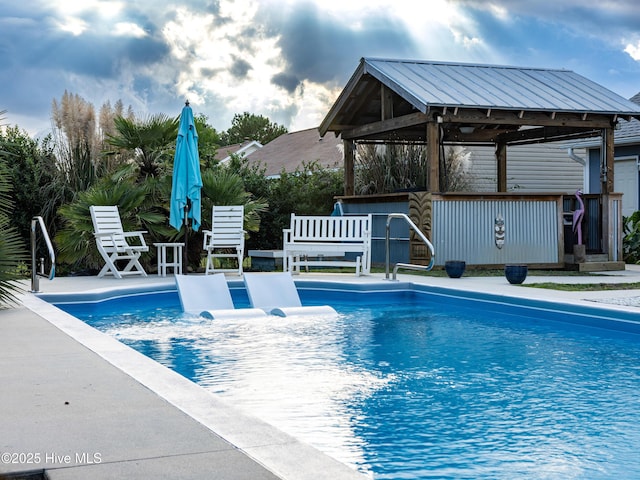 433 Dion Dr, Hubert, NC 28539 - pool with a gazebo and a wooden deck
