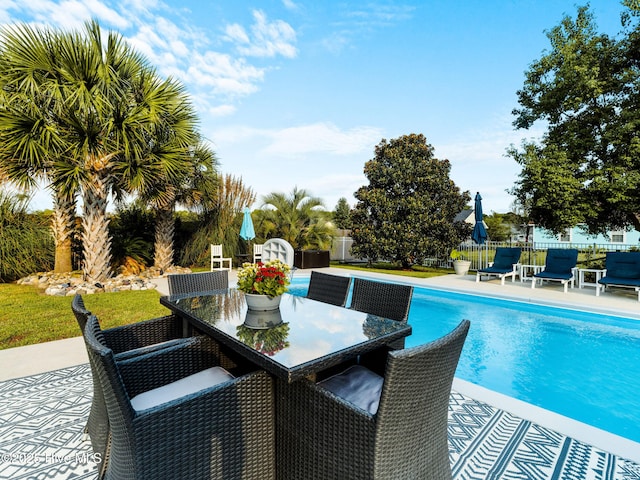 433 Dion Dr, Hubert, NC 28539 - view of pool with fence, a fenced in pool, and a patio area