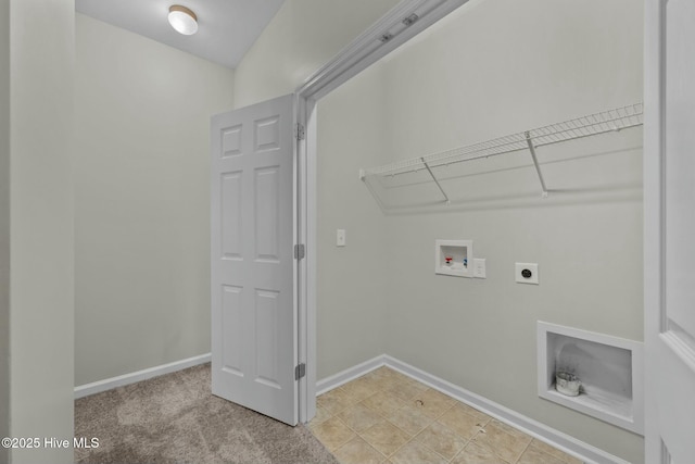 307 Cedar Island Trl, Holly Ridge, NC 28445 - laundry room with baseboards, electric dryer hookup, hookup for a washing machine, and laundry area