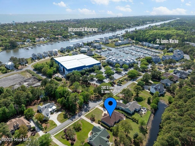 2592 St James Dr SE, Southport, NC 28461 - drone / aerial view of a nearby body of water and a marina