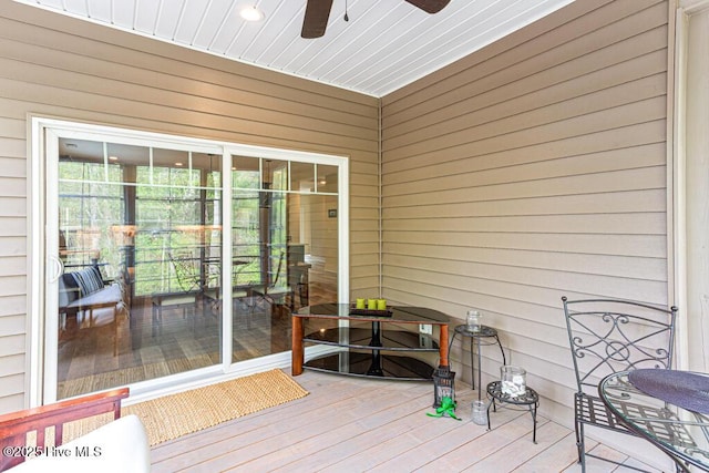 20 Barkley Ln, Pinehurst, NC 28374 - wooden deck featuring ceiling fan