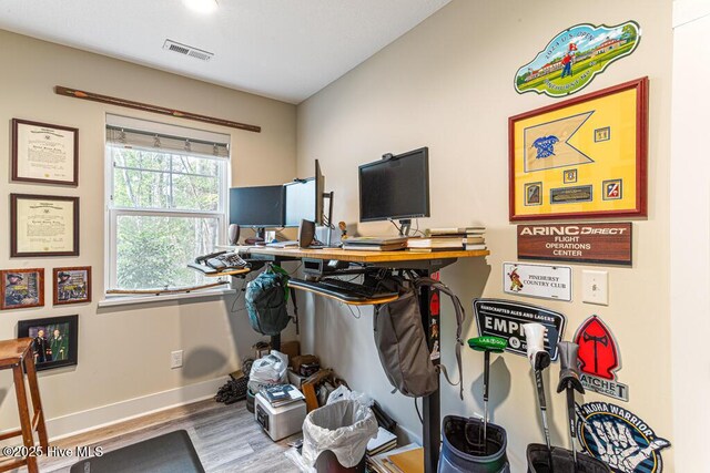 20 Barkley Ln, Pinehurst, NC 28374 - office space featuring visible vents, baseboards, and wood finished floors