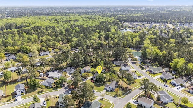 604 Lanvale Hills Cir, Leland, NC 28451 - aerial view with a water view, a residential view, and a wooded view