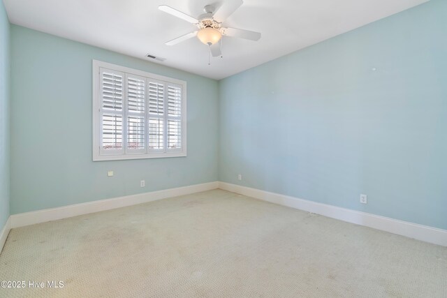 3675 W Medinah Ave, Southport, NC 28461 - empty room with carpet floors, a ceiling fan, baseboards, and visible vents