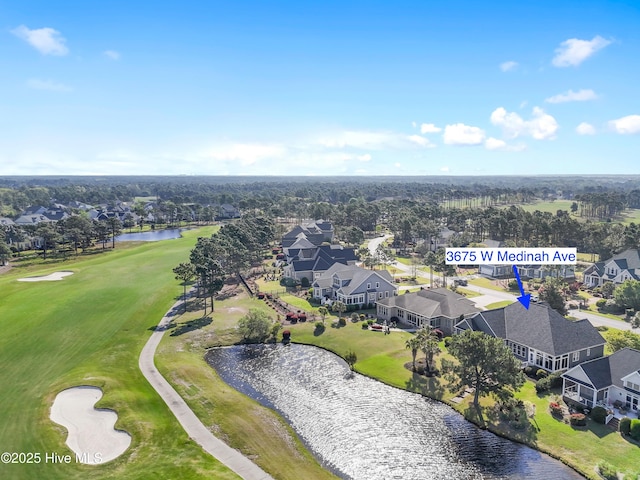 3675 W Medinah Ave, Southport, NC 28461 - bird's eye view featuring a residential view, a water view, and golf course view