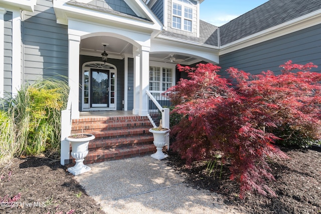 3675 W Medinah Ave, Southport, NC 28461 - property entrance with a porch and a shingled roof