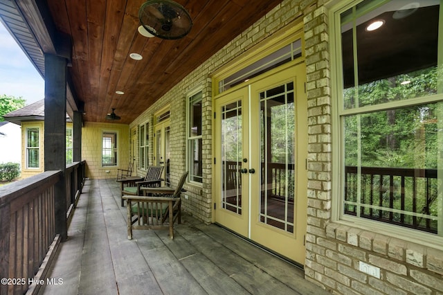 exterior space featuring french doors
