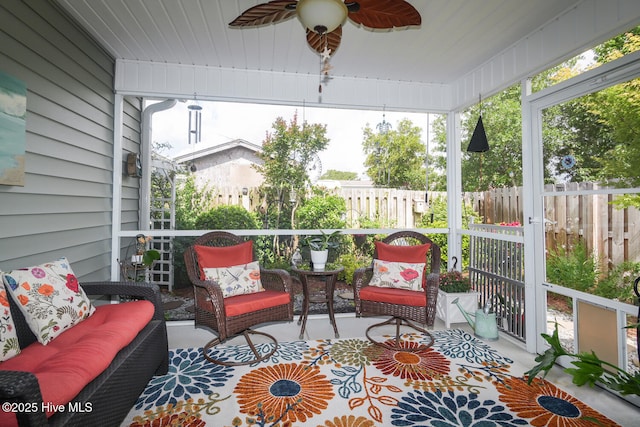 4238 Cherry Laurel Ln SE, Southport, NC 28461 - sunroom with a ceiling fan