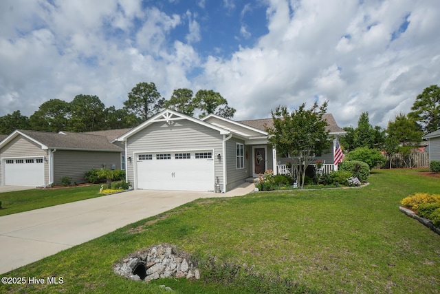 4238 Cherry Laurel Ln SE, Southport, NC 28461 - ranch-style house featuring a garage, driveway, and a front yard