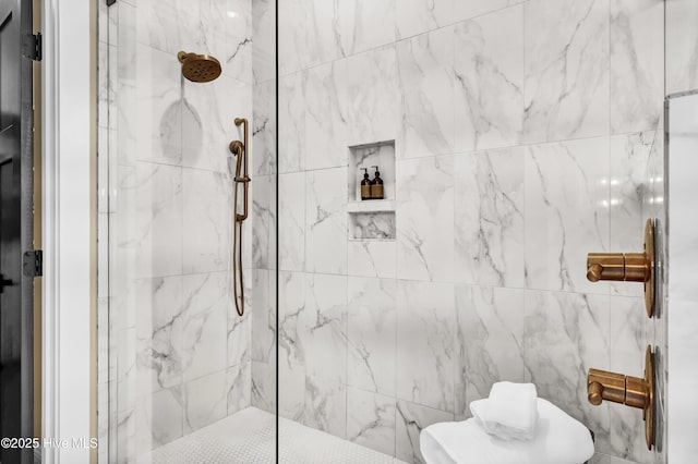 3722 White Cliffs Dr, Castle Hayne, NC 28429 - bathroom with a marble finish shower and toilet