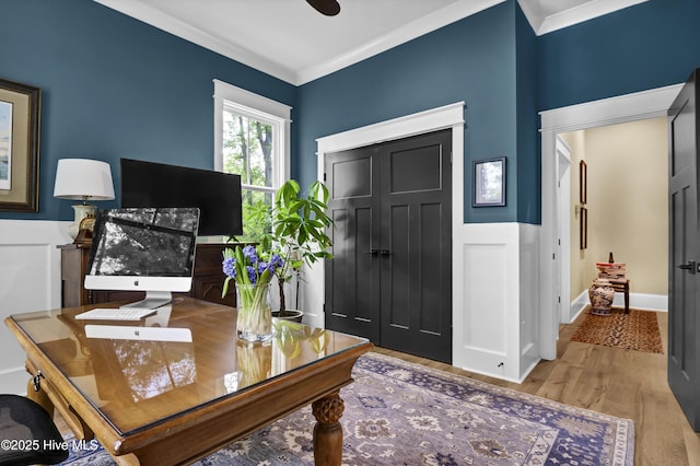 3722 White Cliffs Dr, Castle Hayne, NC 28429 - office space featuring wood finished floors and ornamental molding