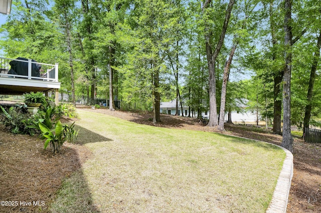 3722 White Cliffs Dr, Castle Hayne, NC 28429 - view of yard featuring a deck