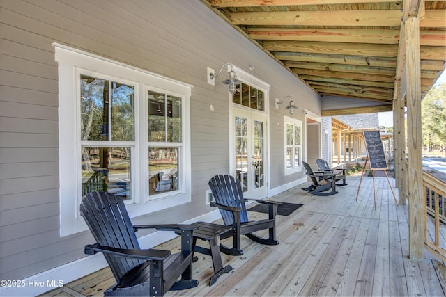 3722 White Cliffs Dr, Castle Hayne, NC 28429 - wooden deck with french doors