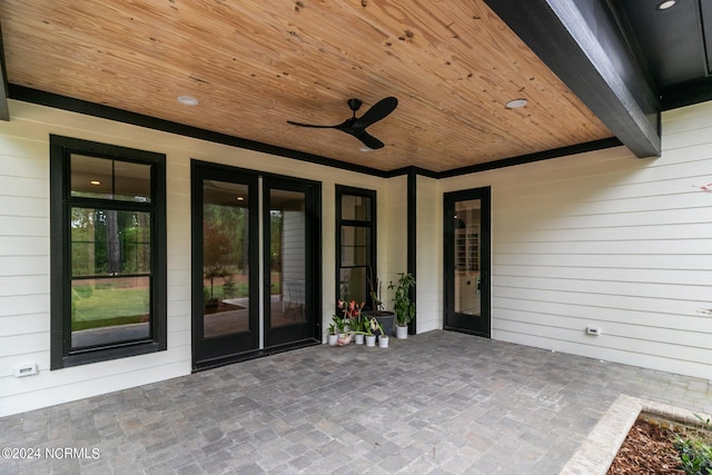 view of patio / terrace featuring a ceiling fan