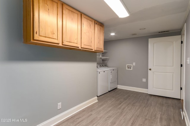 6321 Albatross Dr, New Bern, NC 28560 - washroom featuring cabinet space, light wood finished floors, baseboards, recessed lighting, and washer hookup