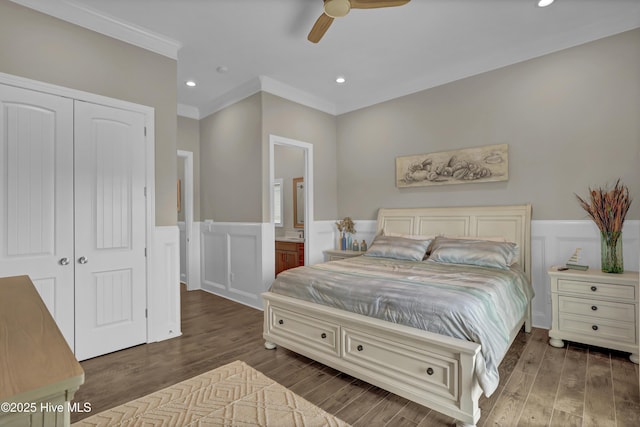 1519 New River Inlet Rd, North Topsail Beach, NC 28460 - bedroom with visible vents, access to outside, and wainscoting