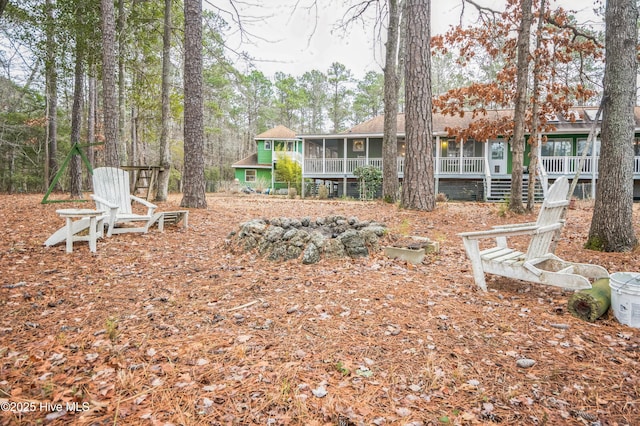 42 Brite Ln, Oriental, NC 28571 - view of yard with a sunroom