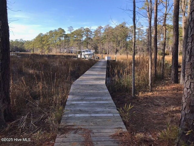 42 Brite Ln, Oriental, NC 28571 - view of community featuring a wooded view and a boat dock