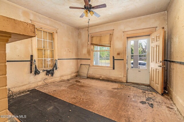 304 Ambler Ave, Rocky Mount, NC 27801 - miscellaneous room with crown molding and ceiling fan