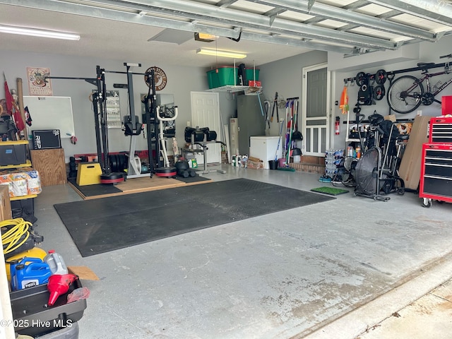 garage featuring a garage door opener