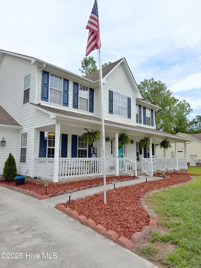 view of front of house with covered porch