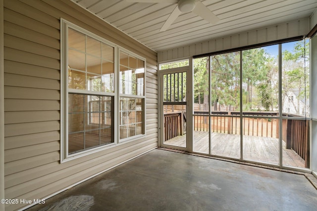 155 Patricia Ct, Whispering Pines, NC 28327 - unfurnished sunroom featuring ceiling fan and healthy amount of natural light