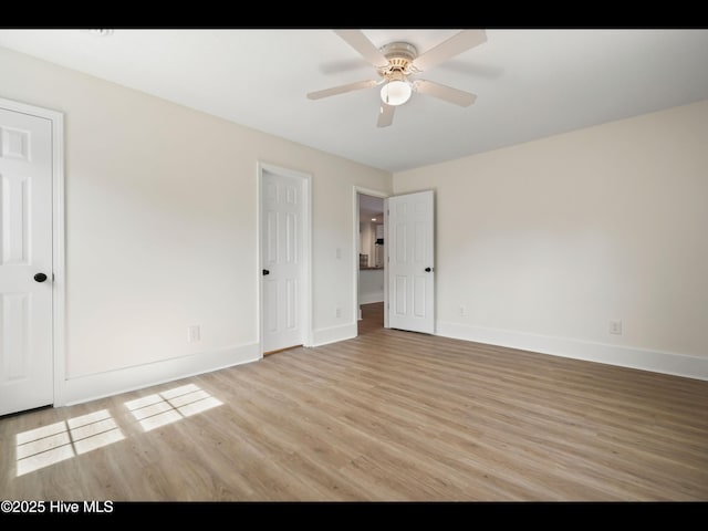 711 Glenarthur Dr, Wilmington, NC 28412 - unfurnished bedroom with light wood-type flooring, baseboards, and ceiling fan