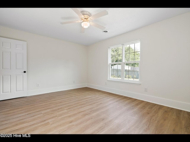 711 Glenarthur Dr, Wilmington, NC 28412 - unfurnished room with light wood-style flooring, baseboards, and ceiling fan