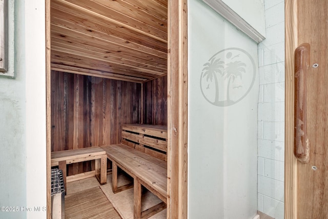 view of sauna