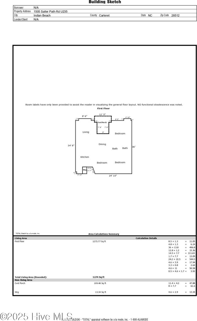 1505 Salter Path Rd Unit 235Summer, Winds, Indian Beach, NC 28512 - room layout