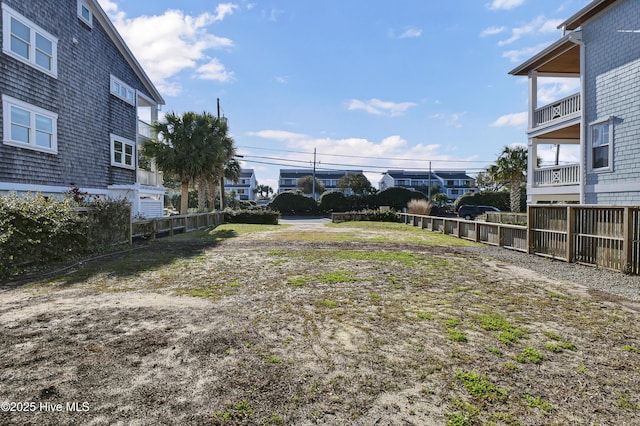 view of yard featuring fence