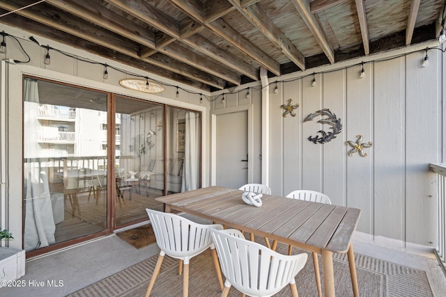 exterior space with outdoor dining space