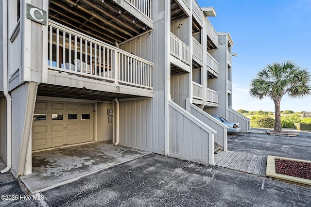 view of property featuring a garage