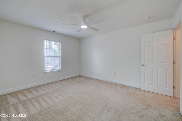 1708 N County Dr, Castle Hayne, NC 28429 - unfurnished room with carpet, ceiling fan, baseboards, a smoke detector, and a textured ceiling