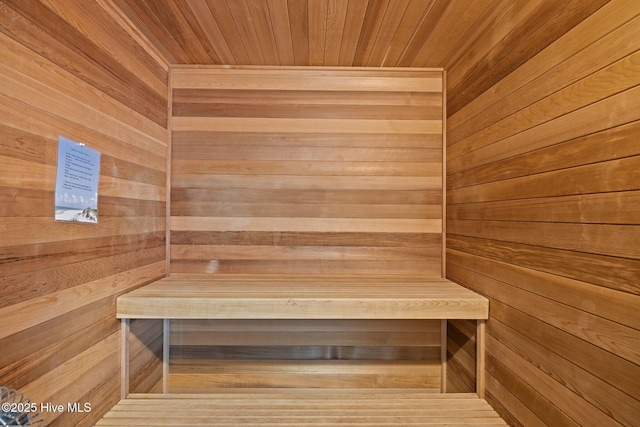 449 Maritime Pl, Pine Knoll Shores, NC 28512 - relaxing sauna / steam room featuring wooden walls and wood ceiling