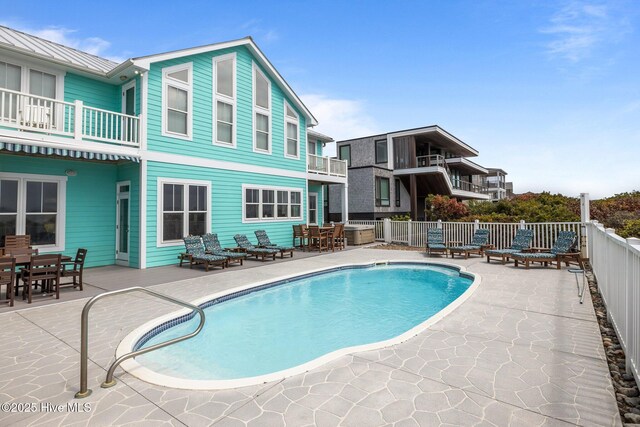 449 Maritime Pl, Pine Knoll Shores, NC 28512 - view of swimming pool featuring a patio area and outdoor dining space