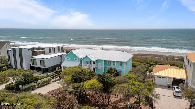449 Maritime Pl, Pine Knoll Shores, NC 28512 - bird's eye view of waterfront with a beach