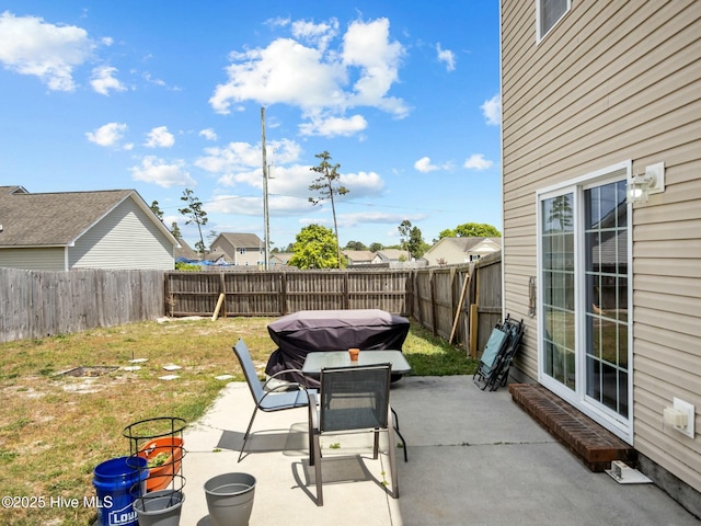view of patio / terrace with a fenced backyard
