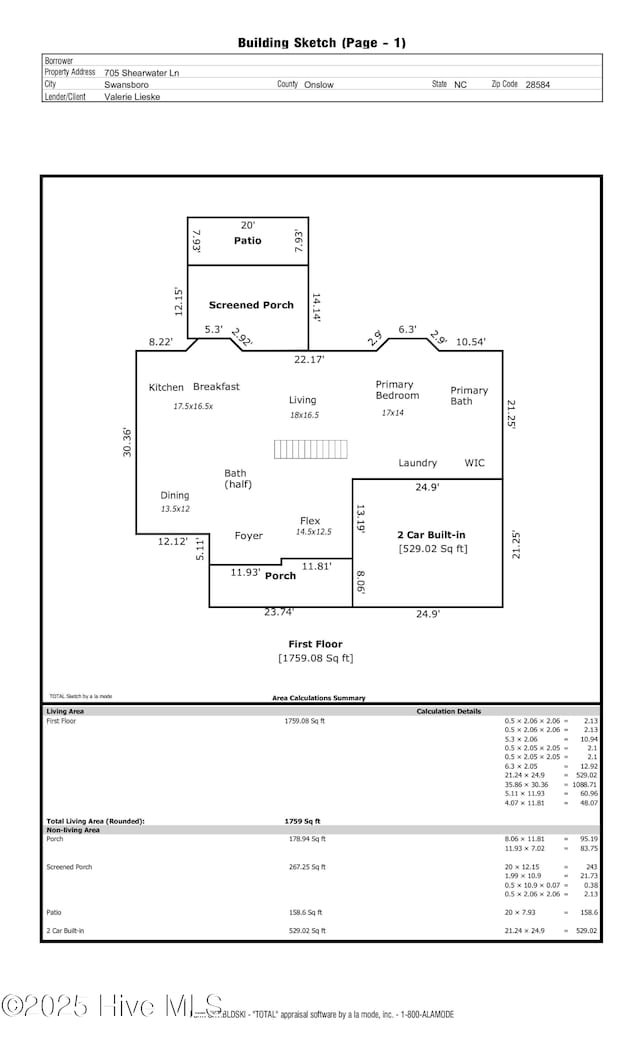 705 Shearwater Ln, Swansboro, NC 28584 - room layout