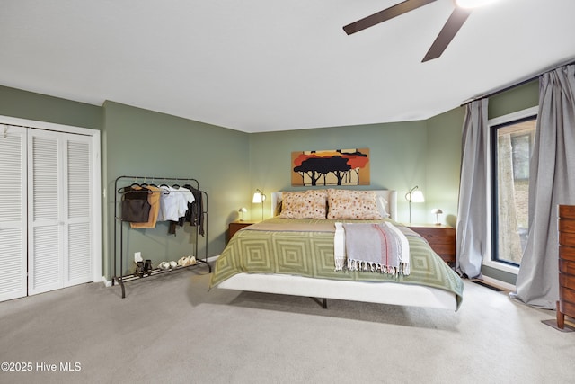 40 Inverness Rd, Pinehurst, NC 28374 - bedroom featuring carpet floors, a closet, and a ceiling fan