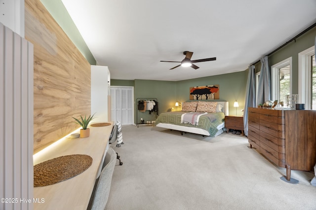 40 Inverness Rd, Pinehurst, NC 28374 - bedroom with carpet floors, a ceiling fan, and a closet