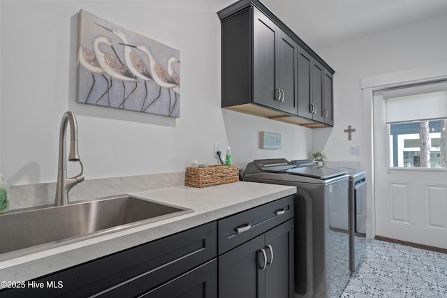 122 Back Creek Dr, Hertford, NC 27944 - laundry room with a sink, cabinet space, and washer and dryer
