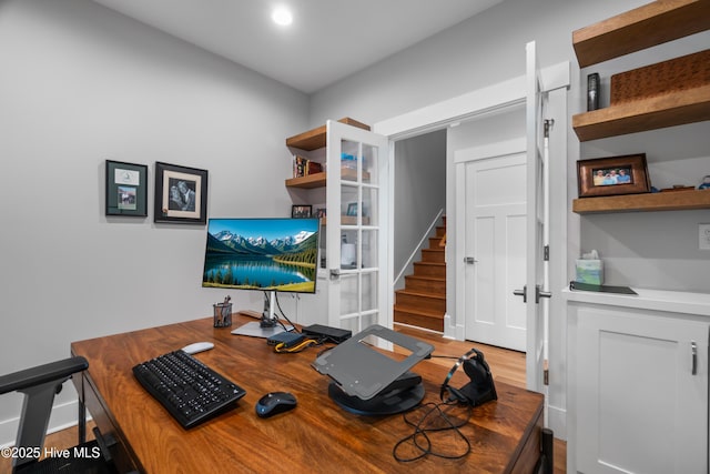 122 Back Creek Dr, Hertford, NC 27944 - home office with wood finished floors