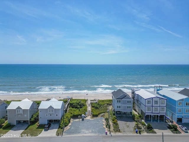 property view of water with a beach view