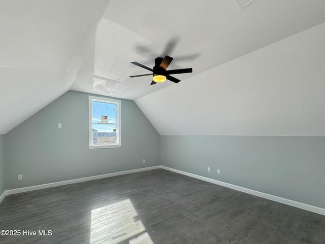 GEORGETOWN Spinnaker Dr, Elizabeth City, NC 27909 - additional living space with dark wood-type flooring, baseboards, and lofted ceiling
