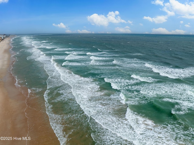 property view of water featuring a view of the beach