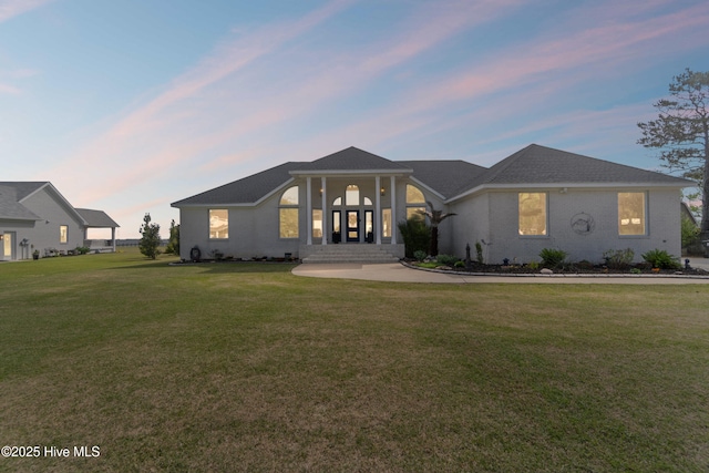 111 Waterway Ct, Aydlett, NC 27916 - ranch-style home with brick siding and a front lawn